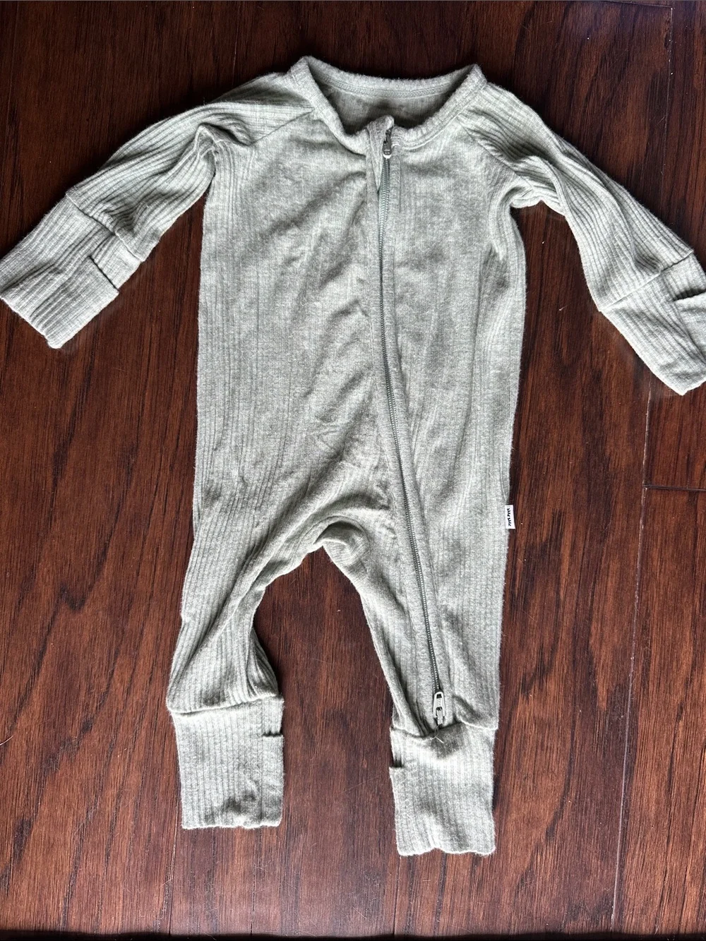 Little Sleepies Olive Ribbed Zipper sleeper